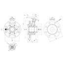 Tankventil mit Heizmantel DN65 mit Flansch DN100 ISO- TOP...