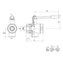 3- Wege Kugelhahn 1/4" Innengewinde ABLENKER  1.4404