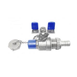 KFE Kugelhahn 1/2" Innengewinde / 3/4" Außengewinde mit Blindkappe V4A