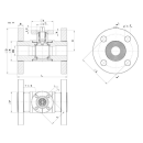 Edelstahlkugelhahn Flansch / Flansch nach ASME Klasse 300  ISO 5211
