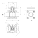 Edelstahlkugelhahn Anschweißende / Anschweißende SCH80  3-teilig