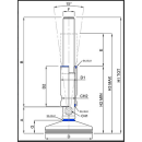 Maschinenfuß TEKNO-HYGIENIC M20, Fußplatte 80mm, Gesamthöhe 193mm  1.4404