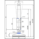 Maschinenfuß TEKNO-HYGIENIC M24, Fußplatte 150mm, Gesamthöhe 253mm  1.4404