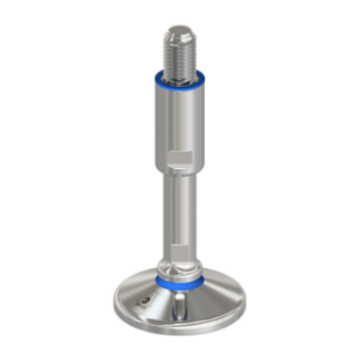 Maschinenfuß TEKNO-HYGIENIC M16, Fußplatte 100mm, Gesamthöhe 239mm  1.4404