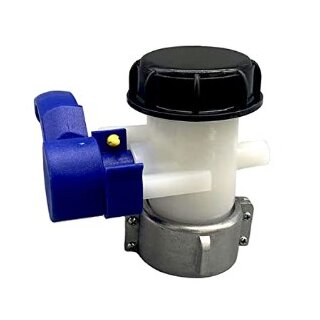 IBC Klappenhahn IBC S60x6 Überwurmutter drehbar auf IBC S60x6 Außengewinde