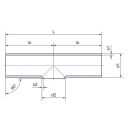 Orbital T-Stück ausgehalst  ISO  1.4435